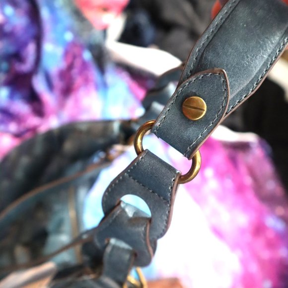 WOVEN BAG Crossbody Shoulder Time and Tru Alice Blue Tan Fall Medium Hobo Slouch - Picture 4 of 8